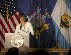 Syracuse Mayor Stephanie Miner speaks before state committee about state corruption