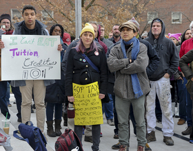 Graduate students protest public union Supreme Court case