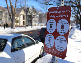 3 campus organizations install safety signs in university neighborhood