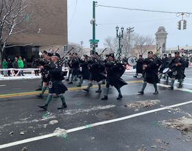 Wintery conditions don't stop return to Syracuse's St. Patrick's Day celebration