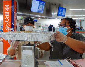 Students of SU’s Food Recovery Network donate leftover food to local residents