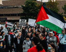 Free Palestine rally in downtown Syracuse calls for cease-fire, end to U.S. military aid to Israel