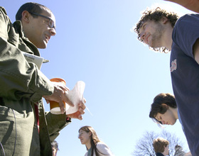 Student groups demonstrate for green energy at SU, ESF