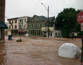 ESF :  Flood waters: Students travel to Margaretville, NY, to help clean up after tropical storm