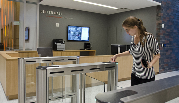 Non-College of Law students now require passes to enter Dineen Hall