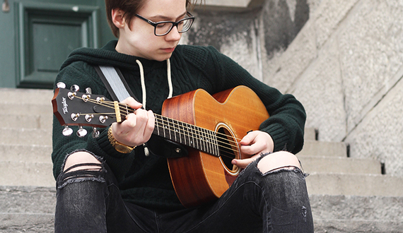 This high schooler’s first words were ‘Get me a little guitar’