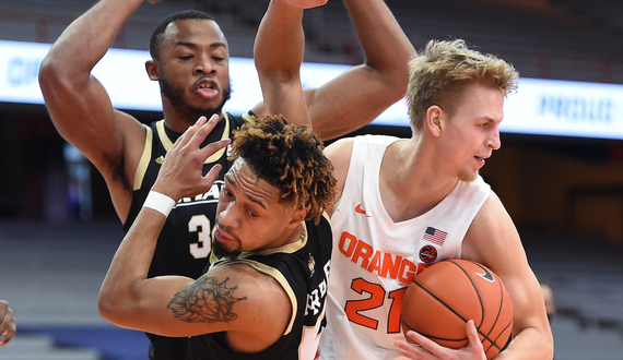 Syracuse scrapes by Bryant, 85-84, to tip-off strange season