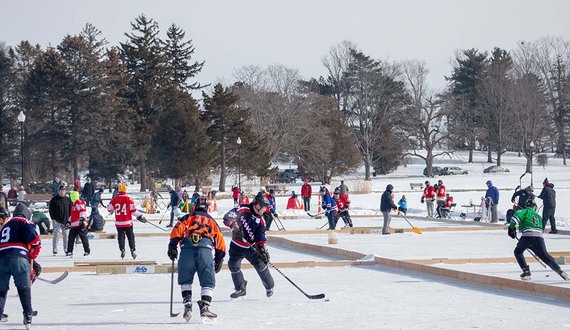 Attendees brave frigid temperatures for Syracuse Pond Hockey Classic