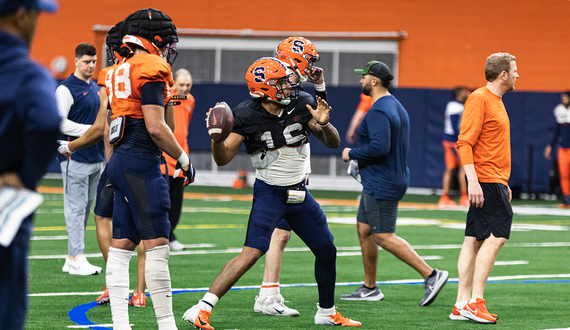 Observations from SU&#8217;s intra-squad scrimmage: QBs and RBs split time, Okechukwu stands out