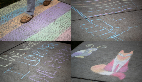 Students gather to &#8216;Chalk the Walk&#8217; on National Coming Out Day