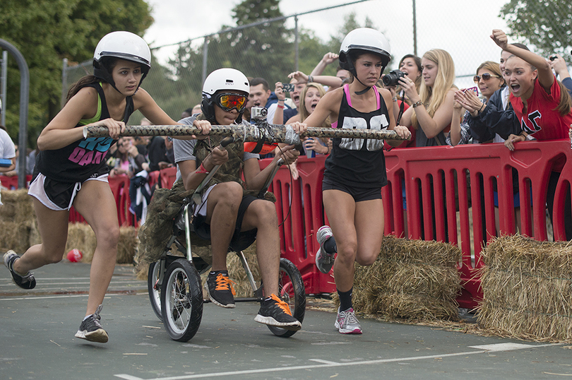 Chariot race takes place in Thornden Park as part of Derby Days