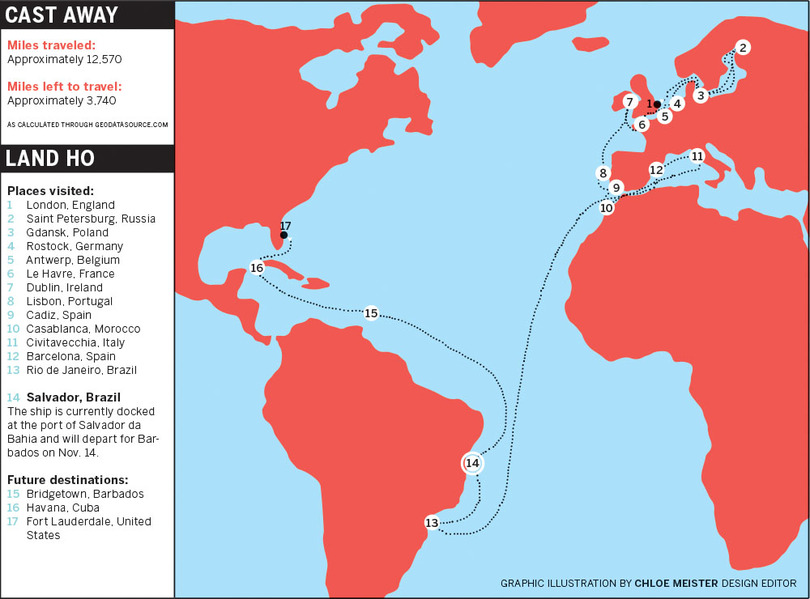 Students participate in Semester at Sea, travel to 14 countries