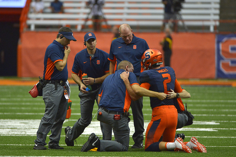 Eric Dungey leaves after taking hit to the head, won&#8217;t return against CMU