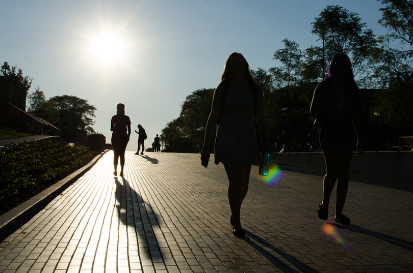 Construction update: Schine Student Center doors replaced, renovations made to promenade