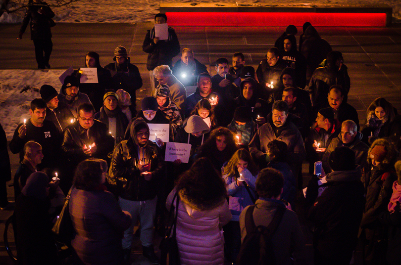 Local refugees gather for vigil in solidarity with Aleppo, call for government aid of Syrians