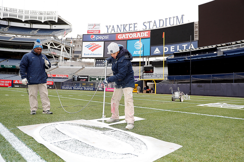 Inside the creation of a football field at Yankee Stadium