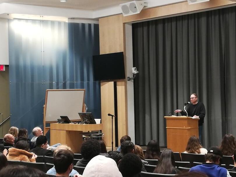 Poet Grady Chambers reads from his book &#8216;North American Stadiums&#8217;