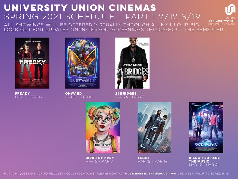 University Union releases 1st half of spring movie screenings schedule