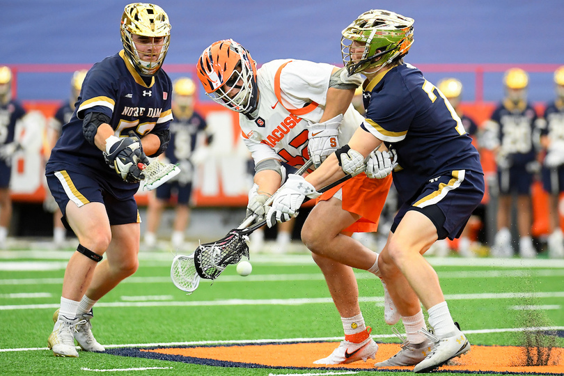 Ground ball, faceoff woes lead to No. 4 Syracuse&#8217;s 7-goal loss to No. 9 Notre Dame