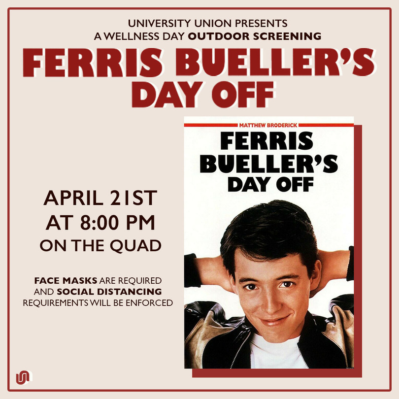 UU to screen &#8216;Ferris Bueller’s Day Off&#8217; on SU’s 2nd wellness day