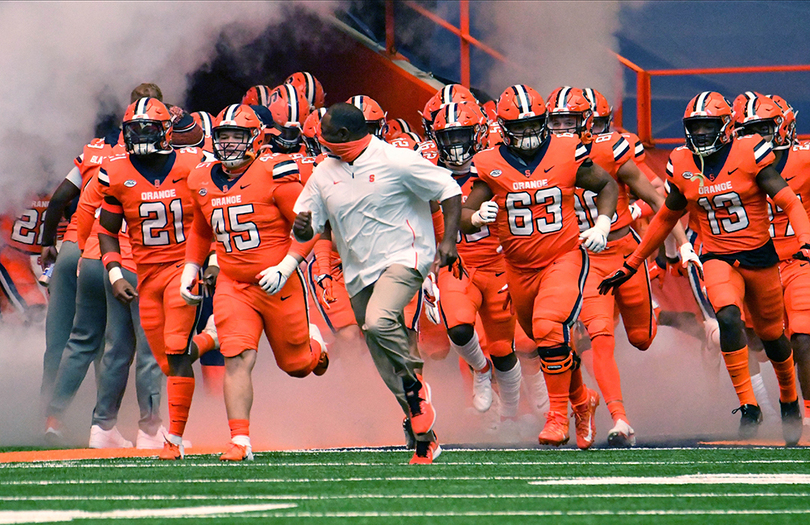 Dino Babers talks offensive line, DeVito ahead of 1st game of season