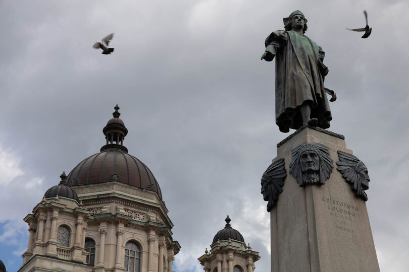 A year after ruling to keep city Columbus statue, local groups file to support removal